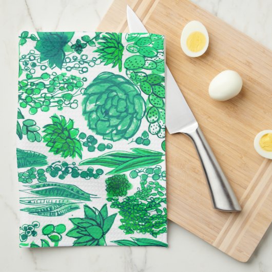 Sukkulärer Garten Geschirrtuch (Viertel Falte)