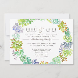 Sukkulärer Garten | Jubiläum der Aquarellfarben Pa Einladung