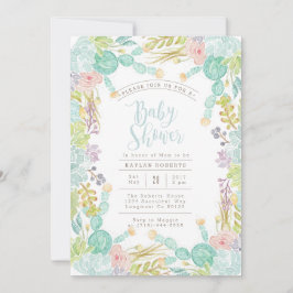 Sukkulärer Garten Wasserfarbe | Kinderdusche Einla Einladung