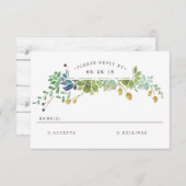 Sukkulärer Garten | Watercolor Wedding RSVP (Vorne/Hinten)
