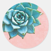 Sukkuläres Aquarellpinsel Runder Aufkleber (Vorderseite)