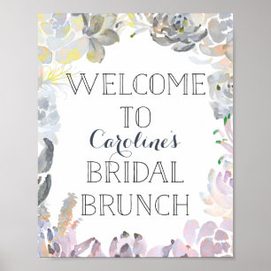 Sukkuläres Begrüßungszeichen Bridal Brunch Poster
