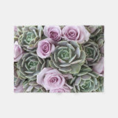 Sukkuläres Echeverias und Rose Fleece Blanket (Vorderseite (Horizontal))