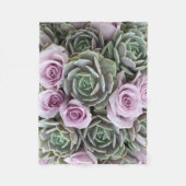 Sukkuläres Echeverias und Rose Fleece Blanket (Vorderseite)