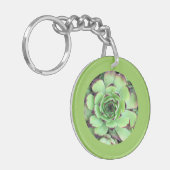 Sukkuläres Foto Leaf Grüne Grenze Schlüsselanhänger (Vorderseite links)