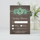 Sukkuläres Gipskraut Rustikale Hochzeitskarten RSVP Karte (Stehend Vorderseite)