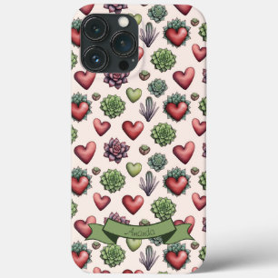 Sukkuläres Herz Wasserfarben Valentinstag Muster Case-Mate iPhone Hülle