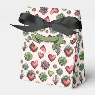 Sukkuläres Herz Wasserfarben Valentinstag Muster Geschenkschachtel