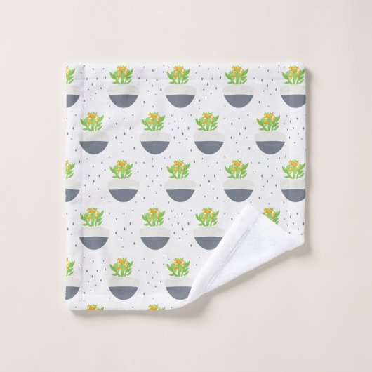 Sukkuläres Kalanchoe Pflanze Mama Muster Badhandtuch Set (Waschlappen)