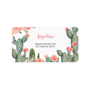 Sukkuläres Peach Modern Address Label Adressaufkleber