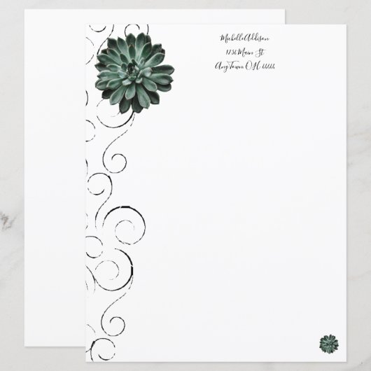 Sukkuläres Personalisiertes Blatt (Vorne/Hinten)