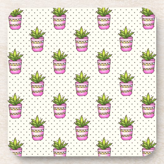 Sukkuläres Polka-Dot-Muster Getränkeuntersetzer (Vorderseite)