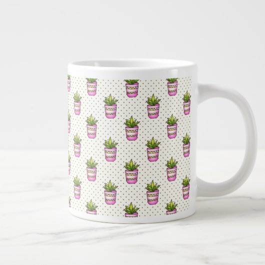 Sukkuläres Polka-Dot-Muster Jumbo-Tasse (Rechts)