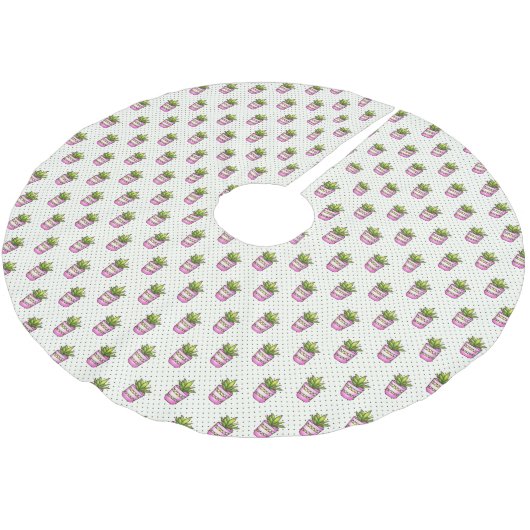 Sukkuläres Polka-Dot-Muster Polyester Weihnachtsbaumdecke (Schrägansicht)