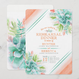 Sukkuläres, wasserfarbenes, orangefarbenes Probe D Einladung