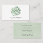 Sukkulent Alter Grüne Wasserfarbe Elegant Einfach Visitenkarte (Vorne/Hinten)