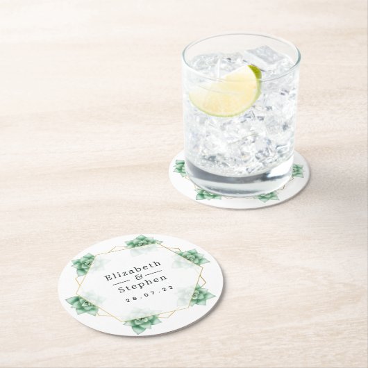 Sukkulent geometrisch runder pappuntersetzer (Vor Ort)