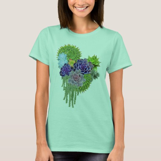 Sukkulent-Hochzeit-Bouquet T-Shirt (Vorderseite)