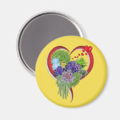 Sukkulent-Hochzeitsliebhaber-Bouquet Magnet (Vorderseite/Rückseite)
