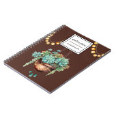 Sukkulent in Kupfer und türkisfarbenem Pot Notizblock (Linke Seite)