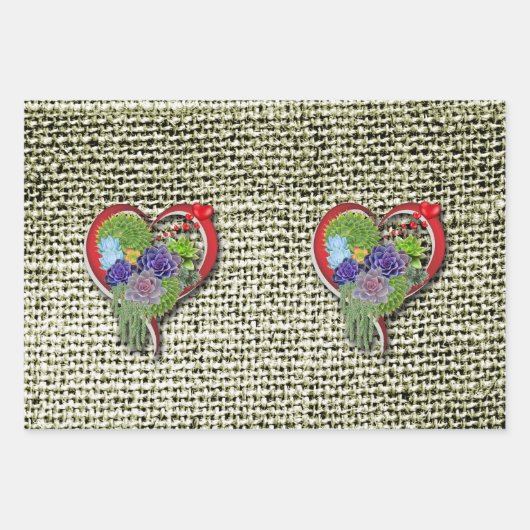 Sukkulent liebende Pflanze Geschenkpapier Set (Vorderseite)