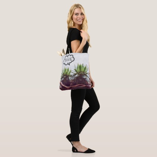 Sukkulente Aeonium Dream Big Phrase Tasche (Am Model)