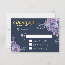 Sukkulente Aquarellfarben Hochzeitskarten UAWG RSVP Karte