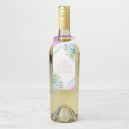 Sukkulente Aquarellkunst Grünrosa Hochzeit Brauch Flaschenanhänger