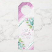 Sukkulente Aquarellkunst Grünrosa Hochzeit Brauch Flaschenanhänger (Vorderseite)