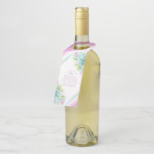 Sukkulente Aquarellkunst Grünrosa Hochzeit Brauch Flaschenanhänger (Angewinkelt)