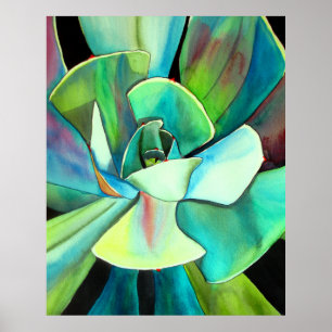 Sukkulente Aquarellmalerei botanischer Pflanze Poster