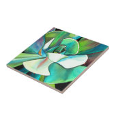 Sukkulente blaue und grüne Wüstenkunst Fliese (Seite)