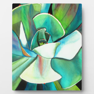 Sukkulente blaue und grüne Wüstenkunst Fotoplatte