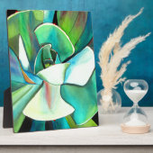 Sukkulente blaue und grüne Wüstenkunst Fotoplatte (Seite)