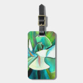 Sukkulente blaue und grüne Wüstenkunst Gepäckanhänger (Vorderseite vertikal)
