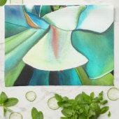 Sukkulente blaue und grüne Wüstenkunst Küchentuch (Gefaltet)