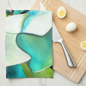 Sukkulente blaue und grüne Wüstenkunst Küchentuch (Viertel Falte)