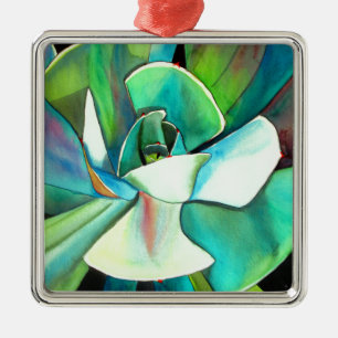 Sukkulente blaue und grüne Wüstenkunst Ornament Aus Metall