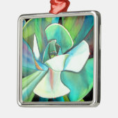 Sukkulente blaue und grüne Wüstenkunst Ornament Aus Metall (Links)