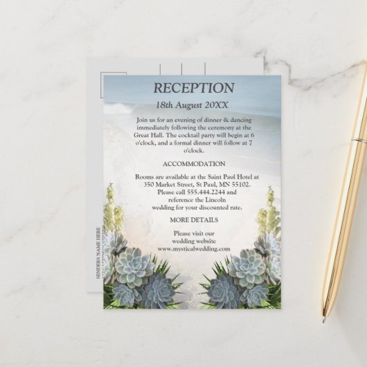 Sukkulente Blues Ankündigungspostkarte (Vorderseite/Rückseite Beispiel)