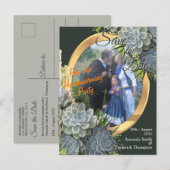 Sukkulente Blues & Grüne Hauswärmung Ankündigungspostkarte (Vorne/Hinten)