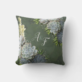 Sukkulente Blues & Grüne Hochzeitsgeschenke Kissen