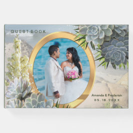Sukkulente Blues Hochzeit Gästebuch