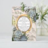 Sukkulente Blues RSVP Karte (Stehend Vorderseite)