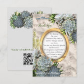 Sukkulente Blues RSVP Karte (Vorne/Hinten)