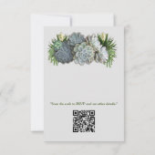 Sukkulente Blues RSVP Karte (Rückseite)