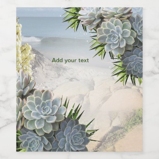 Sukkulente Blues Weinetikett (Einzelnes Label)