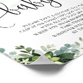 Sukkulente Blume Eukalyptus sagen kein Babyzeichen Poster (Ecke)