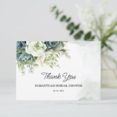 Sukkulente, Blume und grünes Brautparty Dankeskarte (Stehend Vorderseite)