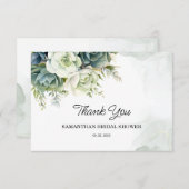 Sukkulente, Blume und grünes Brautparty Dankeskarte (Vorne/Hinten)